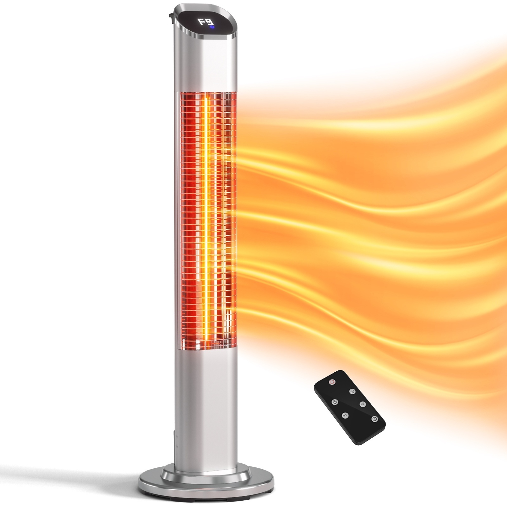 EdenDirect Electric Infrared Tower Heater — 1500W, 11.22in., 24-Hour Timer, Convection, White, Model# NTEPSG-15R-Short